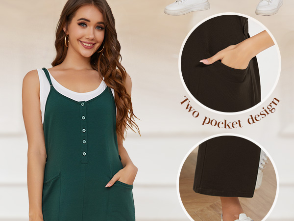 Womens Casual Sleeveless Jumpsuits baggy overalls for women loose fit plus size rompers for women