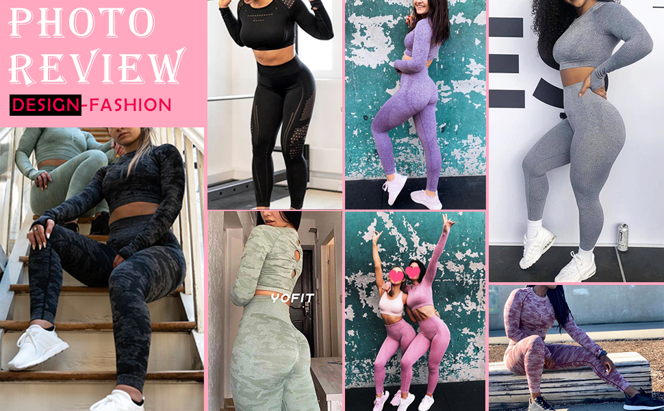 Exercise Outfits for Women 2 Pieces Yoga Outfits Gym Crop Top and Leggings Set Tracksuits 2 Piece