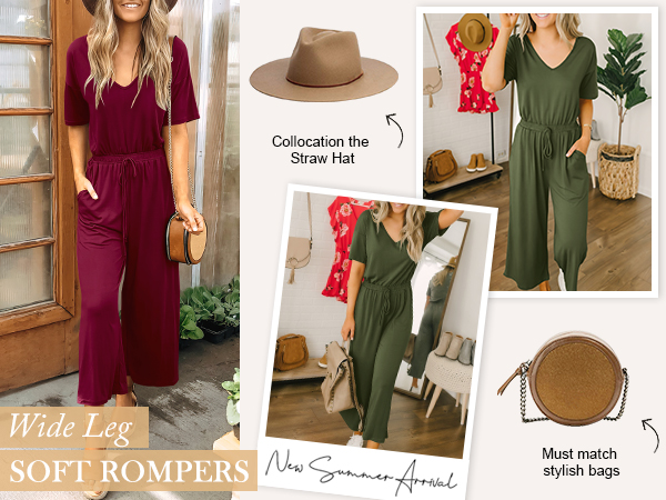 V Neck Jumpsuits