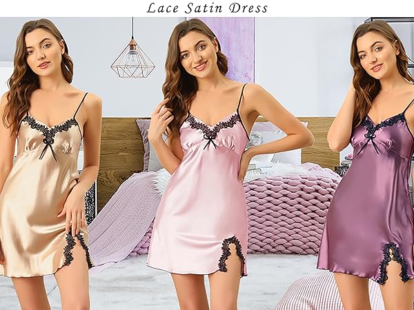 Satin  Mini Nightgowns