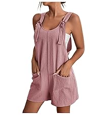 Jumpsuit for Women Sleeveless Adjustable Strap Rompers Dressy Casual Summer Overalls with Pocket 