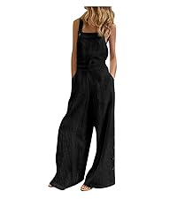 Jumpsuit for Women Sleeveless Adjustable Strap Rompers Dressy Casual Summer Overalls with Pocket 