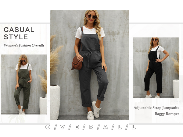 Casual Style Overalls