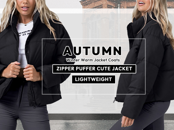 Womens Winter Puffer Jacket Cropped