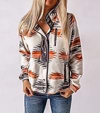 womens aztec print fleece jacket