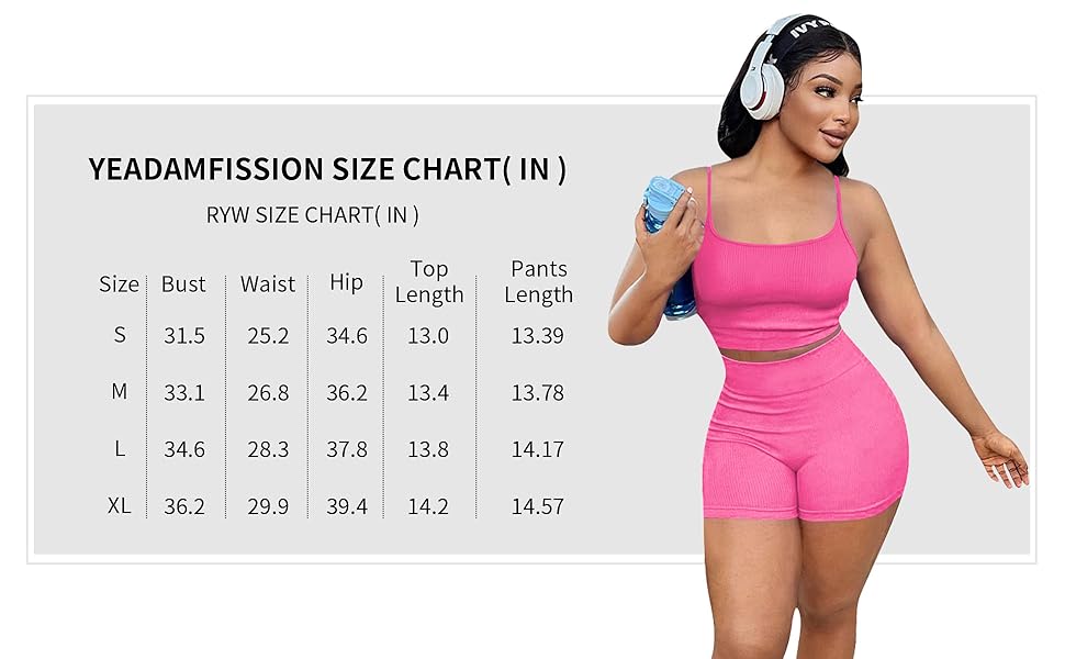 Workout Outfits for Women 2 Piece Ribbed Seamless Crop Tank High Waist Yoga Leggings Sets