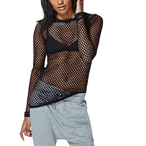 black mesh top