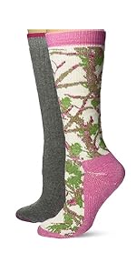 Carolina Ultimate Women''s Camo Merino Wool Blend Boot Crew Socks 2 Pair Pack