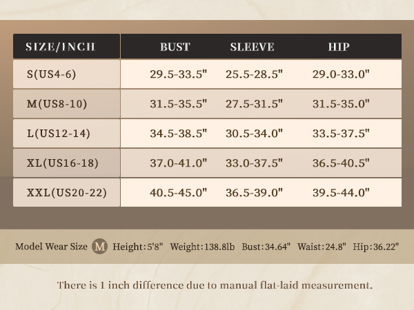 size chart bodysuit