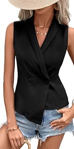 black vest blazer black sleeveless vest