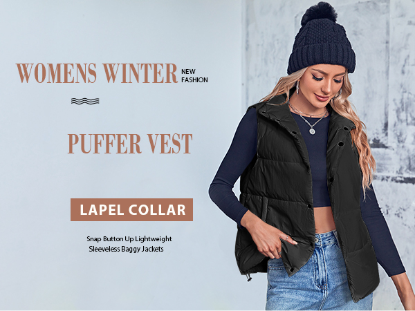 Puffer Vest Women Sleeveless Winter Cropped Outerwear