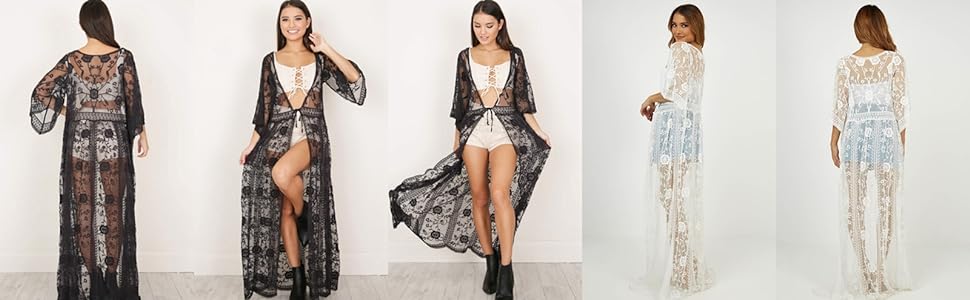 long lace kimono