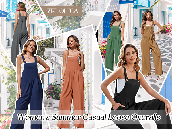 Zelolica Women''s Summer Sleeveless Overalls