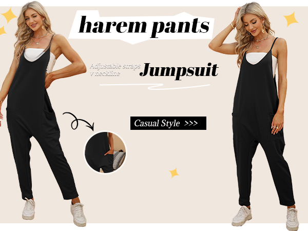 Jumpsuits for Women Casual Summer Sleeveless Loose Overalls Baggy Harem Jumpers Onesies