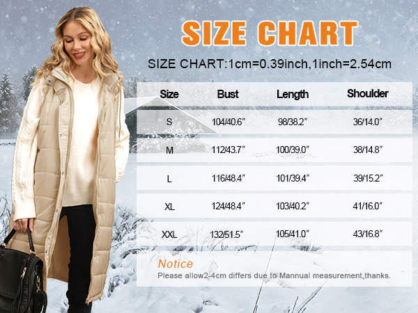 Long Down Vest for Women