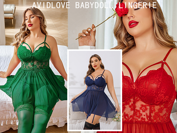 babydoll lingerie for women plus size