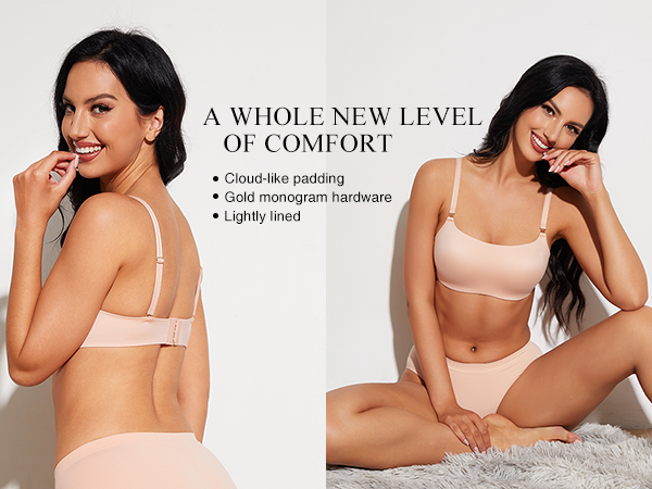 Deyllo Women''s Comfort Lightly Lined Seamless Wireless Bra Smooth Lounge Bralette 