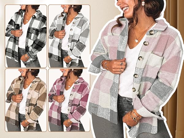 plus size flannel jackets