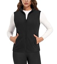 Women''s Fleece Vest Outerwear Sleeveless Lightweight Zip Jackets Warm Soft Vests with Zipper Pockets