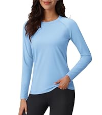 Thermal Shirts Women''s Fleece Lined Long Sleeve Fitted Crew Tops Moisture Wicking Raglan Shirt 