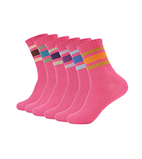 pink socks crew socks tube socks for women retro striped