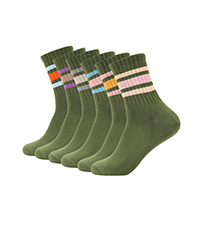 green socks crew socks tube socks for women retro striped