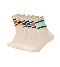 cream tube socks for women retro striped