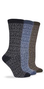 fairisle merino wool crew socks