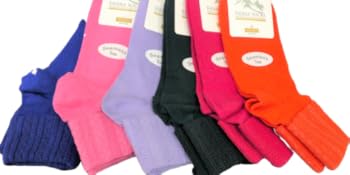 6 Pair Cotton Seamless toe. Turn cuff cotton