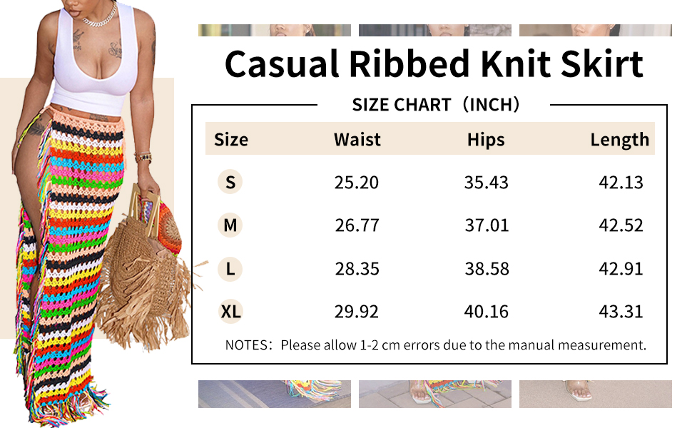 Ribbed Knit Beach Skirts