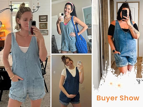 Jean Short Overalls for Women