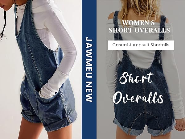 Sleeveless Jean Short Overalls