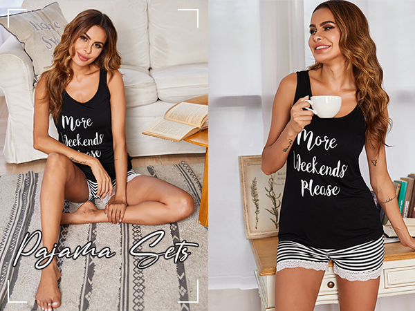 tank pajama sleep sets for women womens sleepwear set sexy sleepwear