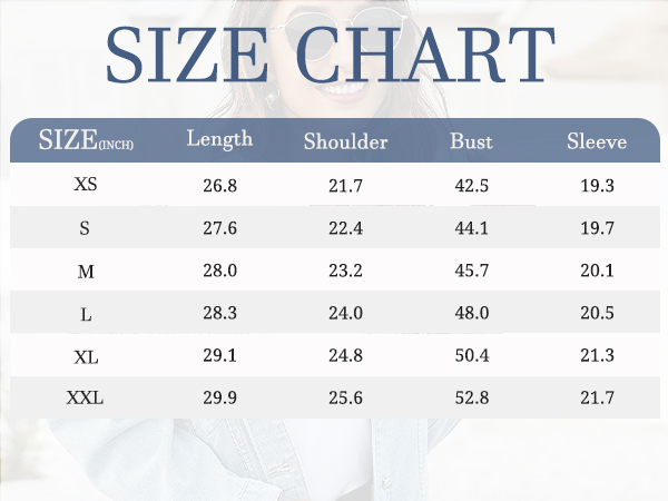 size of jean jacket women