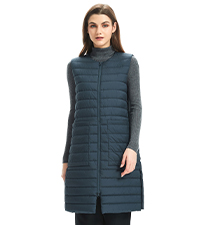 Long puffer vest for women