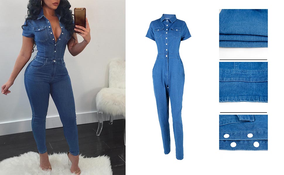 Full length Jeans Rompers Overalls