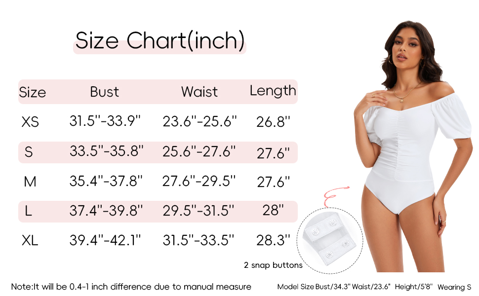 Womens sexy puff short sleeve bodysuits for women going out