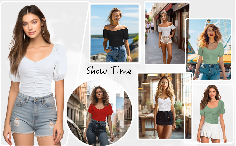 V neck bodysuit sexy tops for women summer outfits t shirt