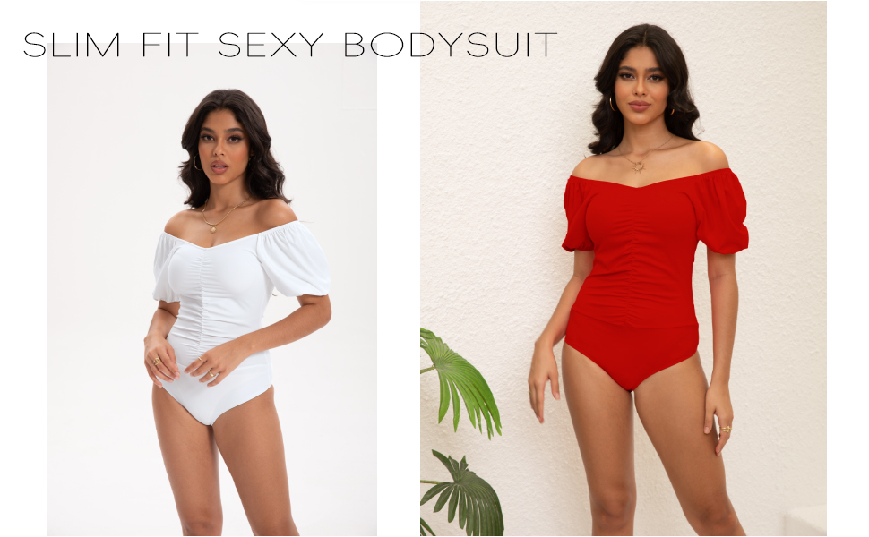 Womens sexy short sleeve bodysuits for women going out