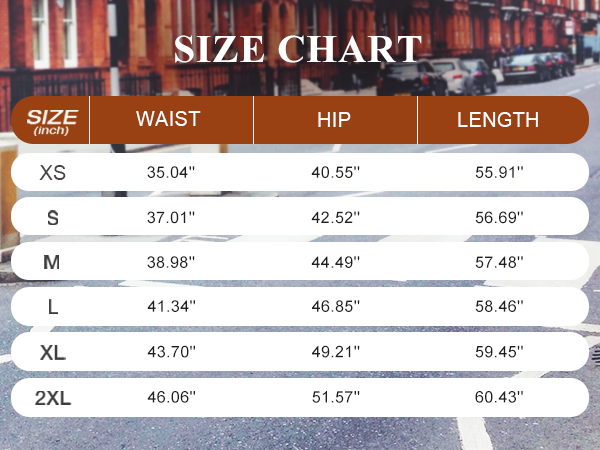 SIZE CHART OF DENIM JUMPSUIT