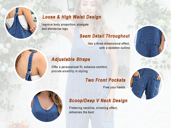 details of denim jumpsuit