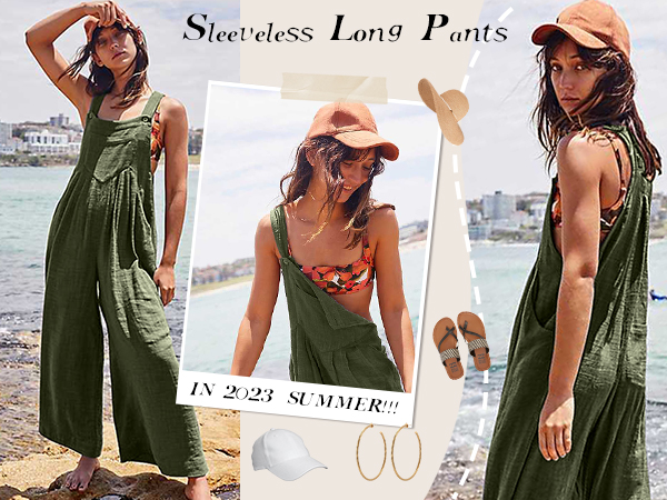 Summer beach overalls for women