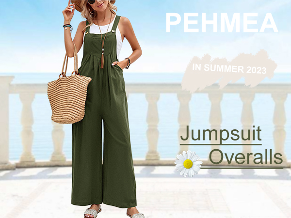 Casual adjustable button pleated jumpsuits