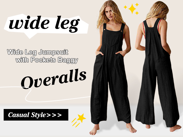 Womens wide leg overalls