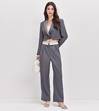 Womens Casual Cropped Blazer