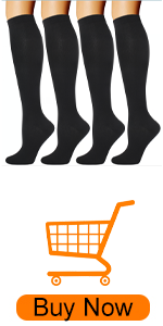 4 Pair Black Compression Socks