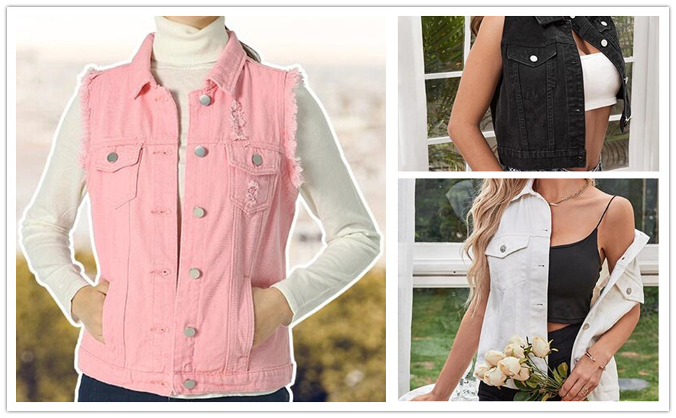 Denim vest for women