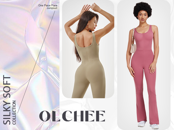 Womens One Piece Flare Jumpsuits