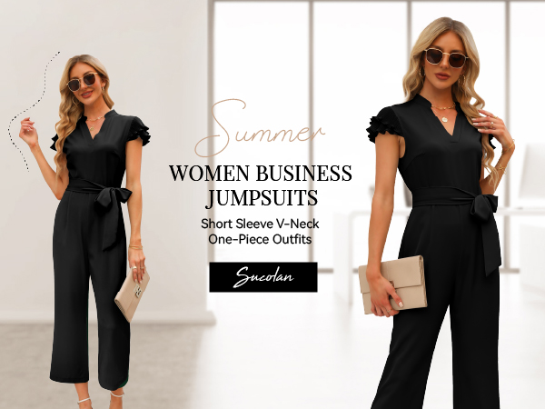 black jumpsuit for women cap sleeve