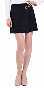 women suede skirt